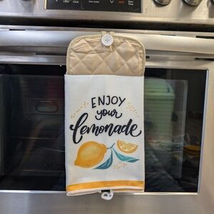 Lemon Delight Kitchen Towel with Holder